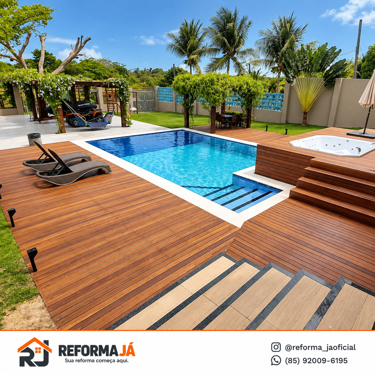 Deck e piscina